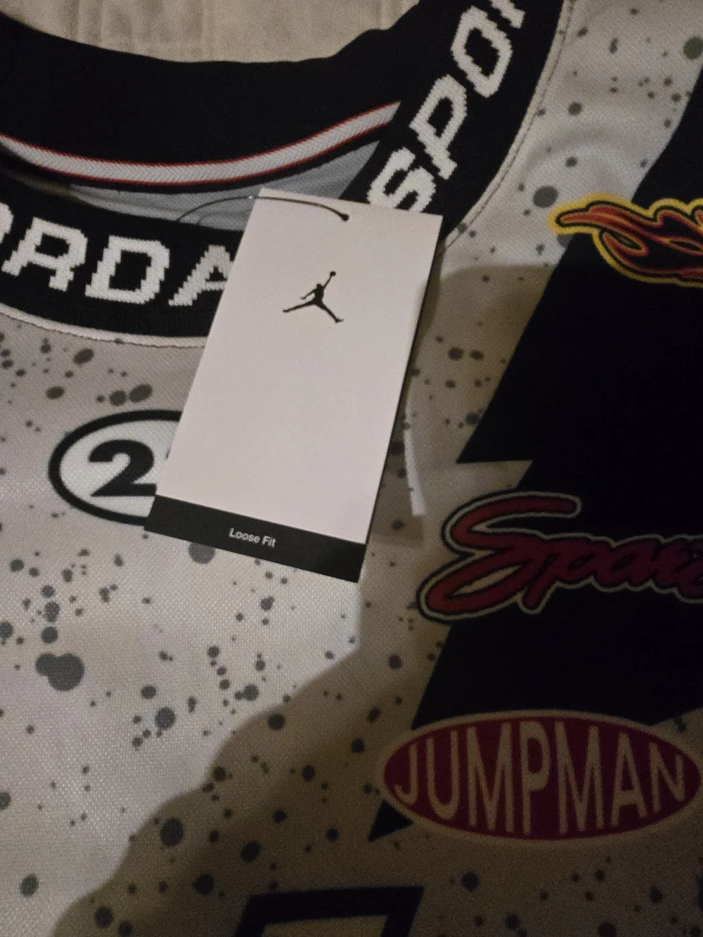 Air Jordan Motorsport Cement 23XI Racing Jersey Shirt, Size 2XL IB8813-011